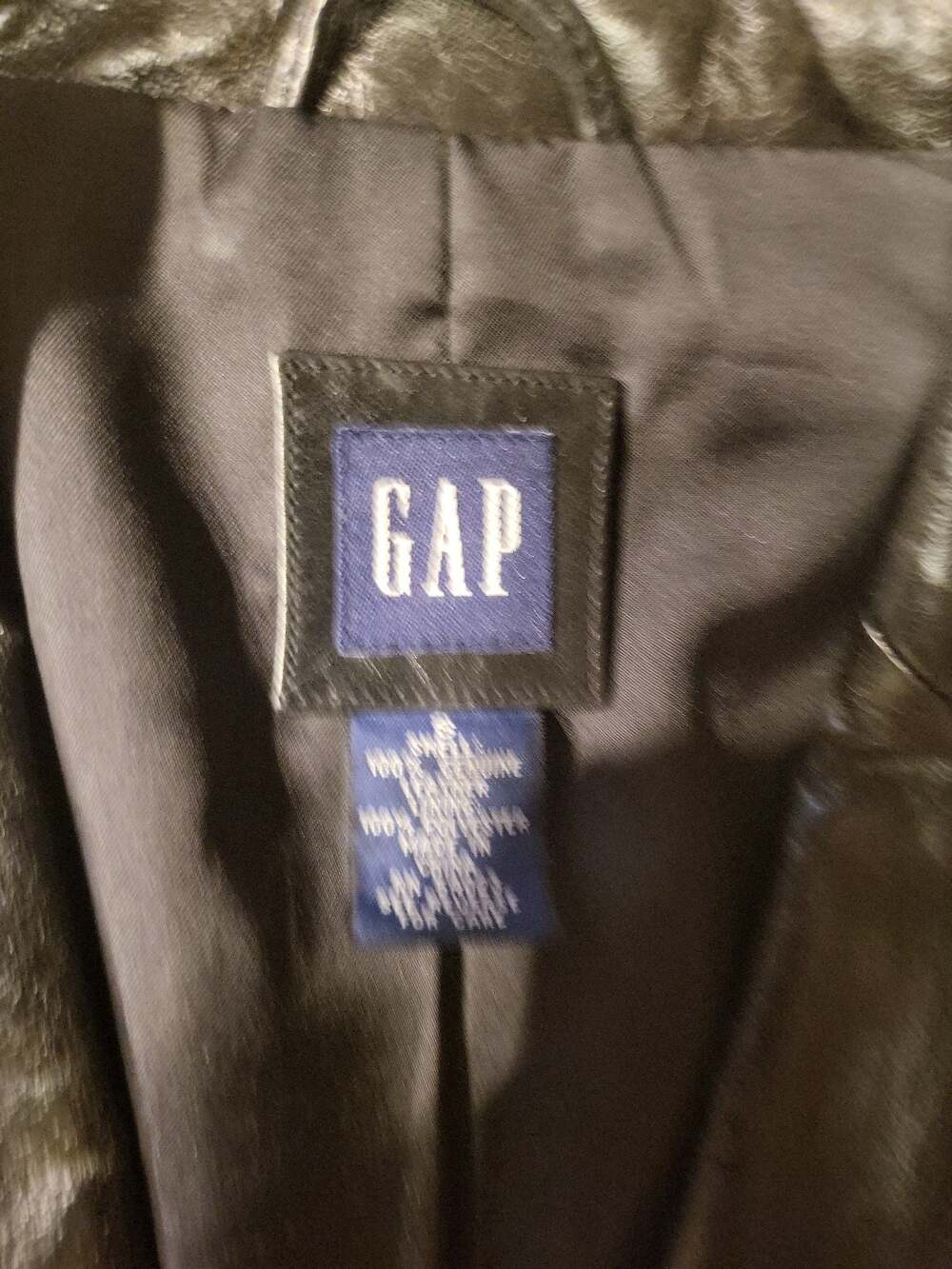 Vintage GAP 90s Genuine Black Leather Blazer Jacket - Picture 2 of 4